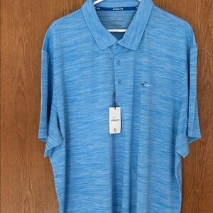 Greg Norman Men's Blue Heather Polo Shirt